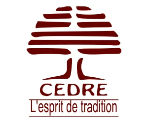 Logo du Cèdre avec arbre stylisé et slogan 'L'esprit de tradition' en dessous
