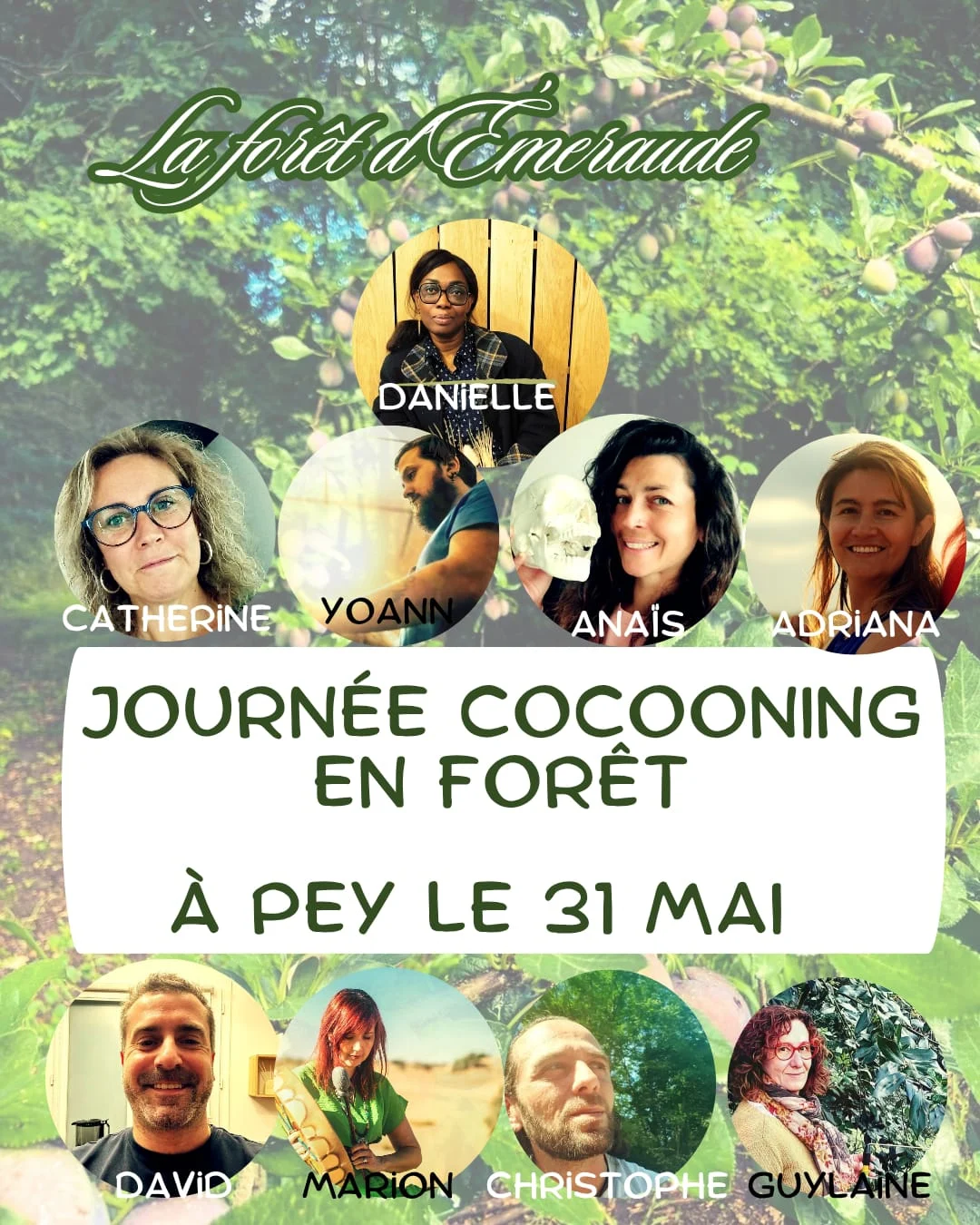 Équipe de La Forêt d'Émeraude pour la Journée Cocooning en forêt